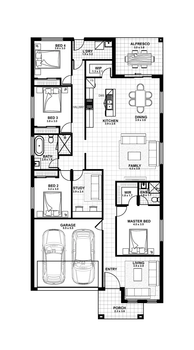 modern style single storey house design plan