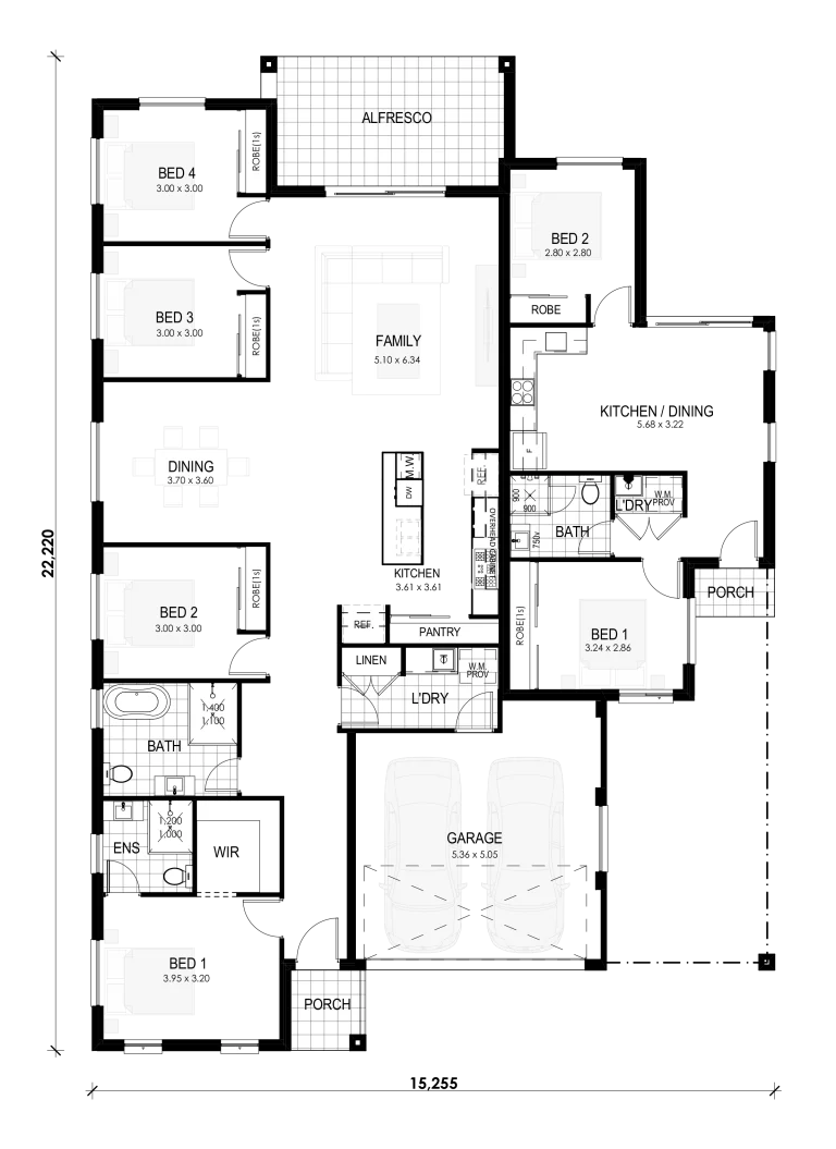 single storey 6 bedroom house floor plan