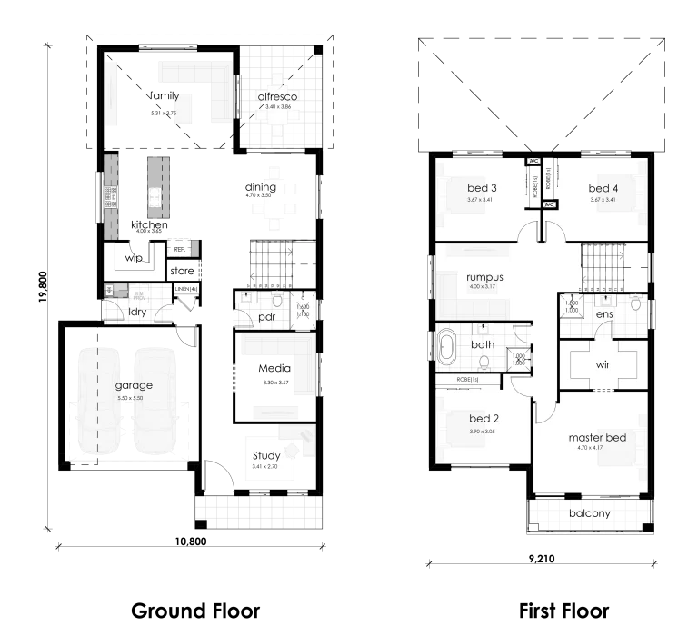 4 bedroom house plan blueprint
