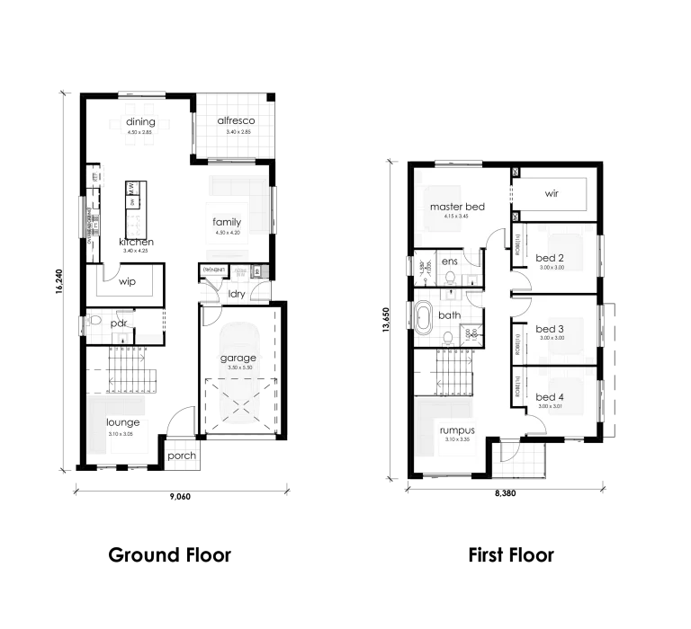 dual storey home design plan