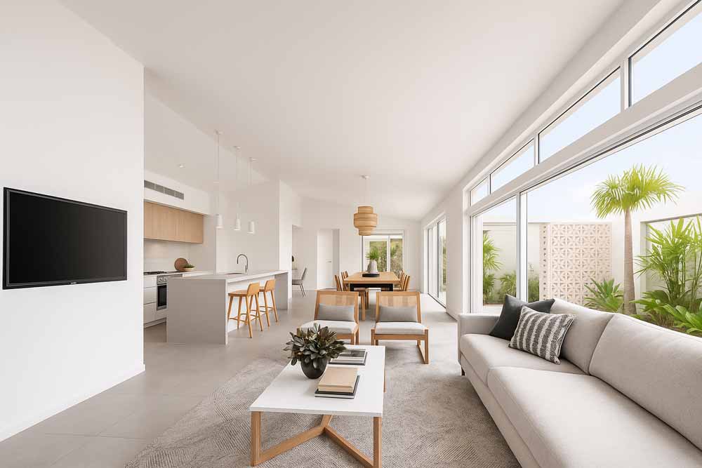 Raked ceilings enhance natural light