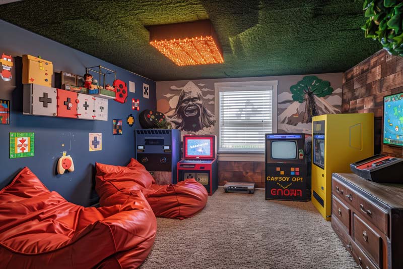 rumpus room that is styled in the way of a games room