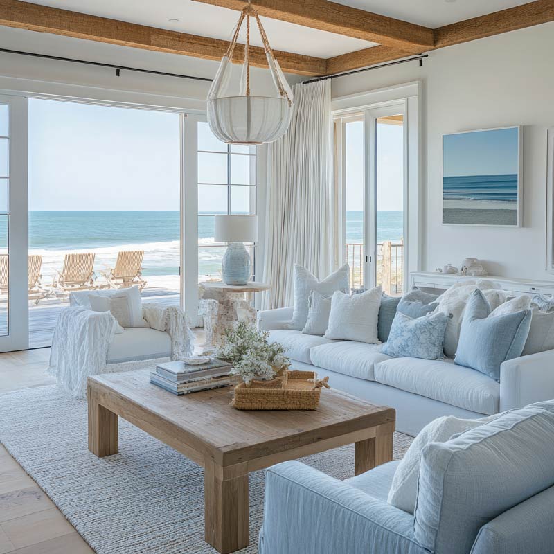 coastal home interior in the hamptons style